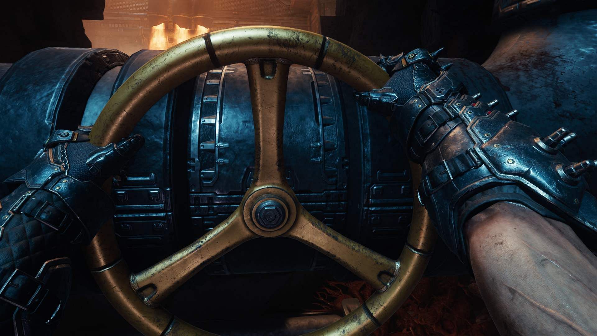 Rotate the wheel to get access to the Hebeth's Flaming Door (Image via Sportskeeda Gaming || Bethesda Softworks)